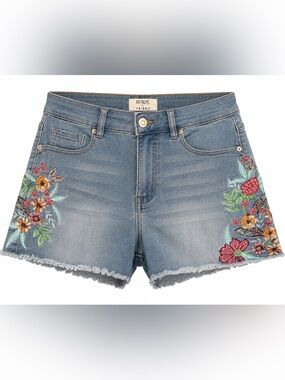 XIX Palms x Tribal Floral Embroidered Denim Shorts 8